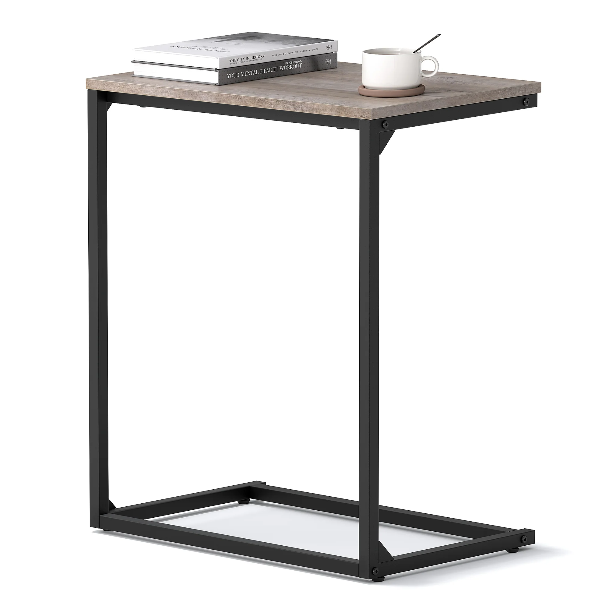 C shape side table for sofa and bed in living room and bedroom