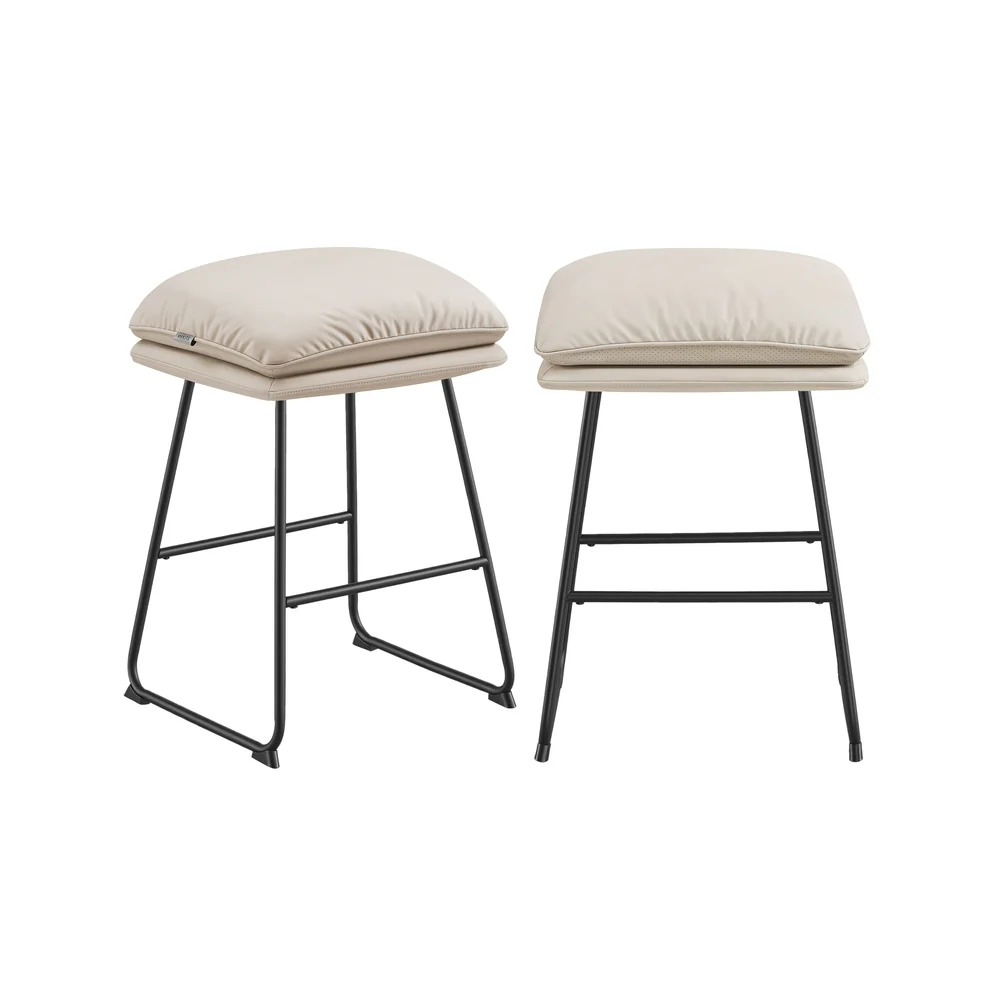 Bar Stools Set of 2 with Soft Cushion and Sled Base - Image 3