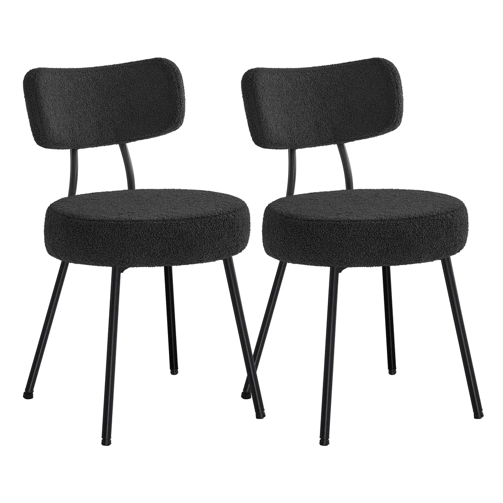 Teddy Fleece Dining Chairs Set of 2 - Image 2