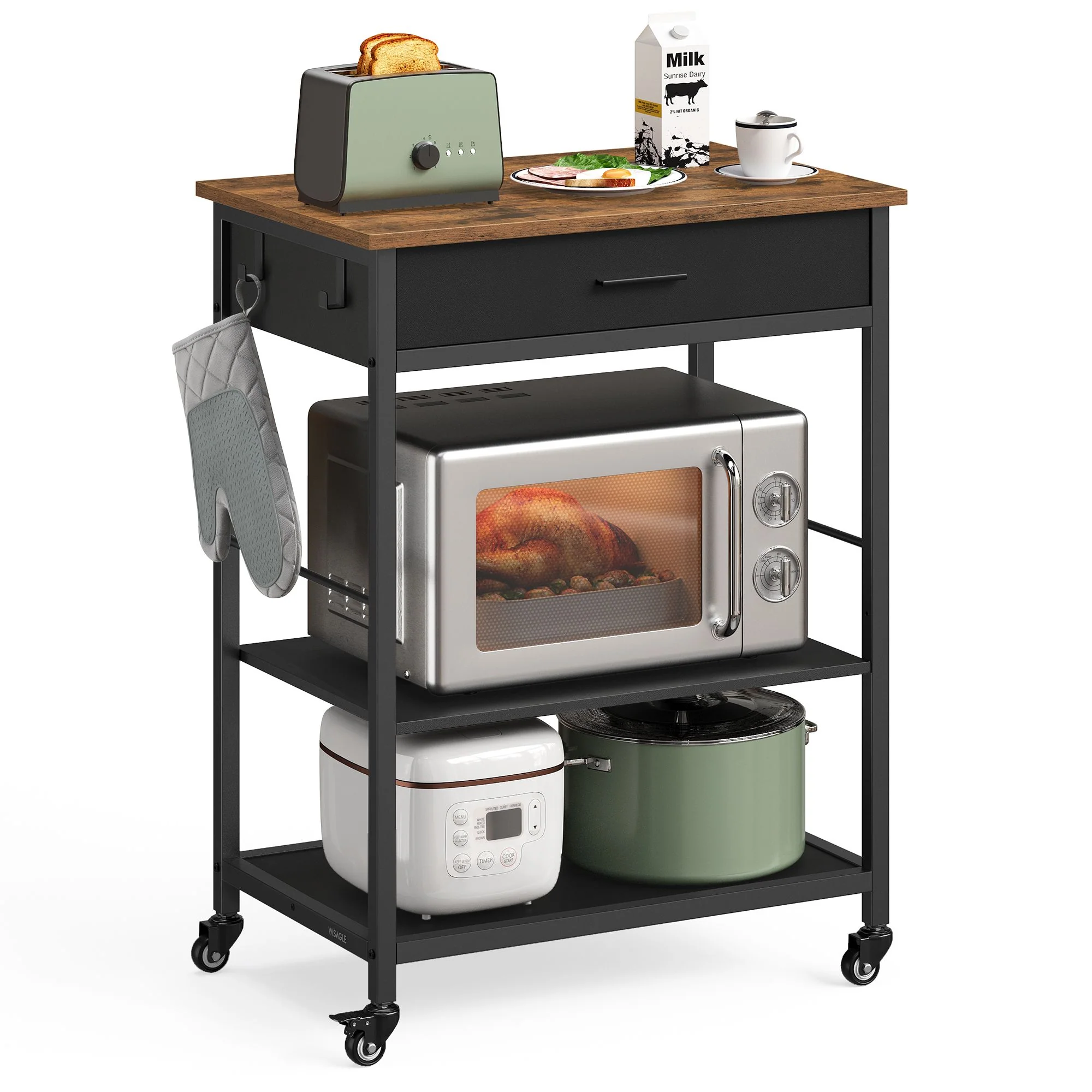 VASAGLE Kitchen Rolling Island