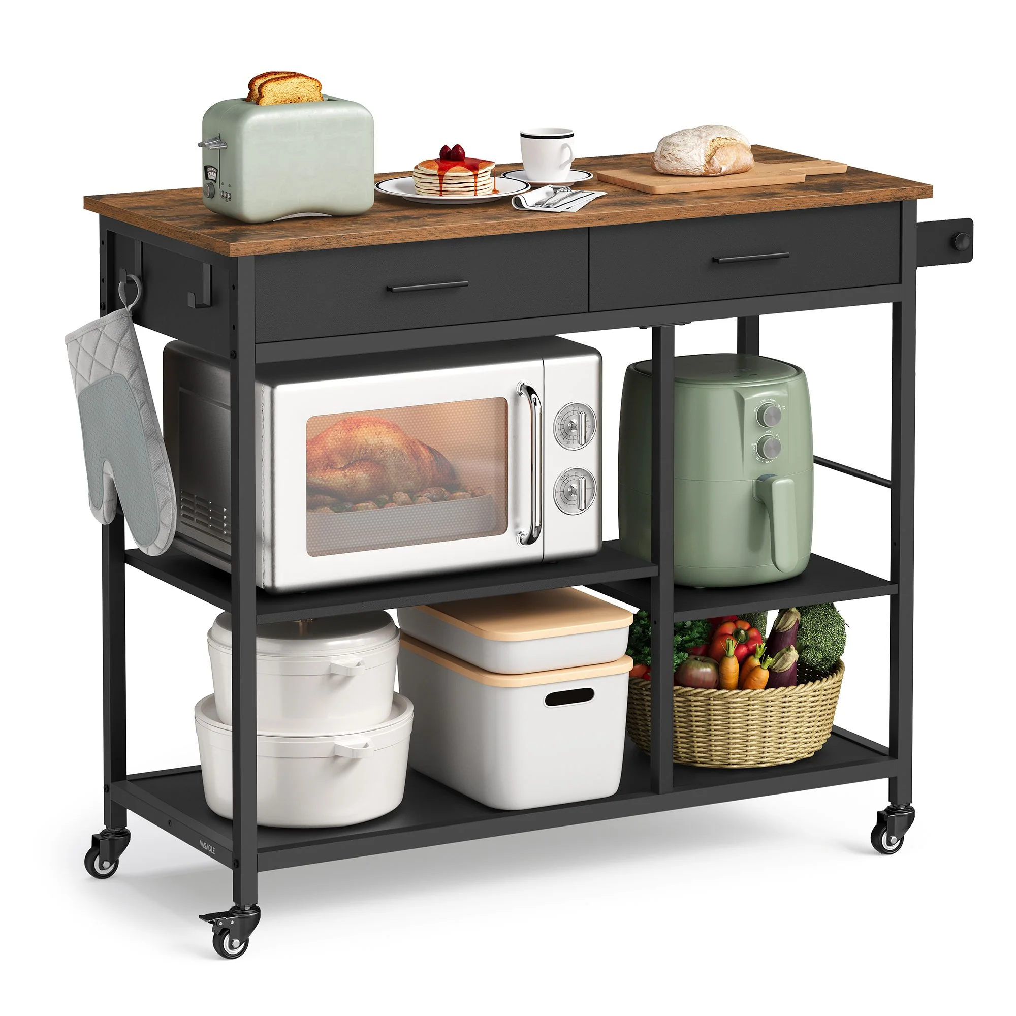 VASAGLE Kitchen Rolling Island