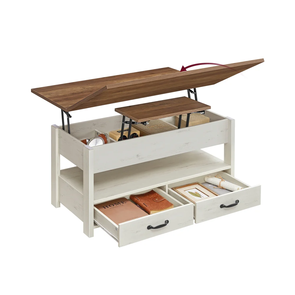 VASAGLE Lift Top Coffee Table, Center Table with Storage - Image 2