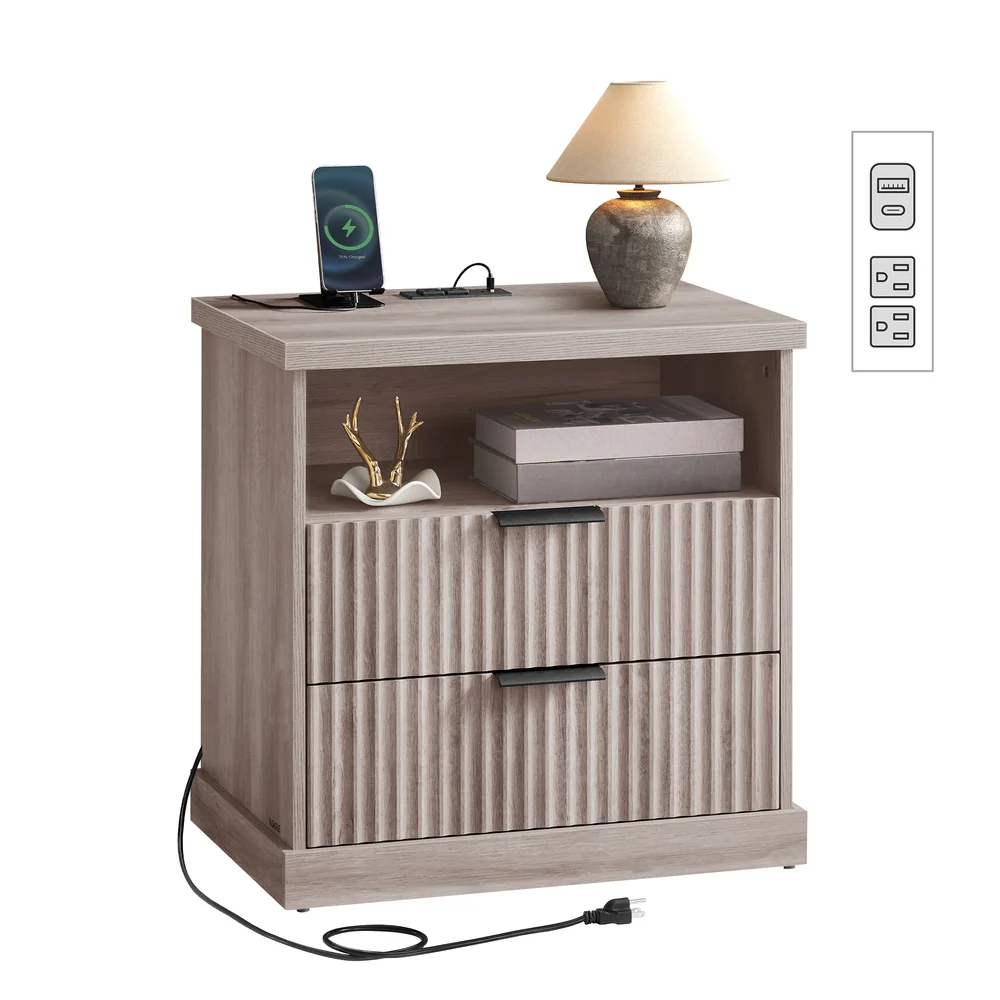 MAXE Collection - Nightstand with Charging Station