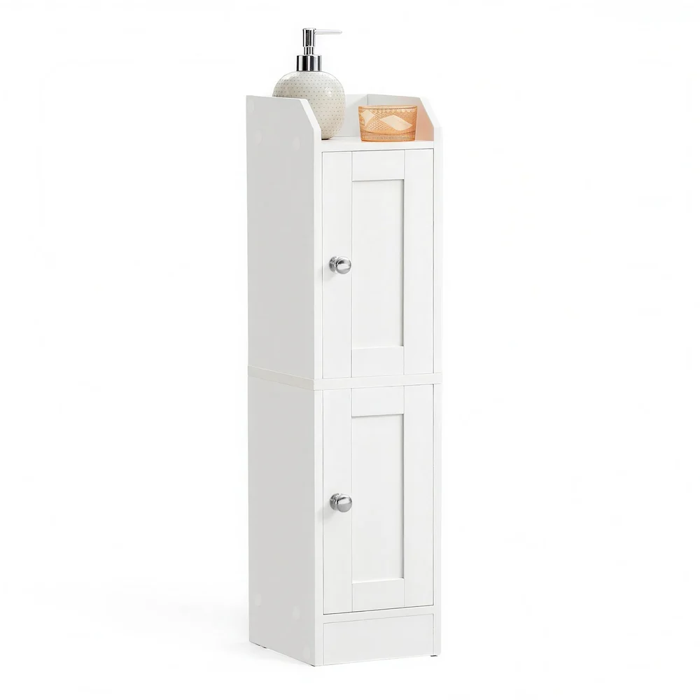 Small Bathroom Storage Corner Floor Cabinet with Door - Image 2