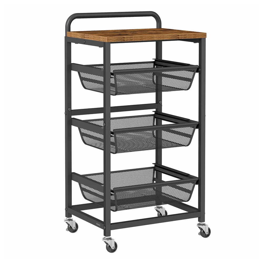 VASAGLE Storage Cart with Pull-Out Baskets