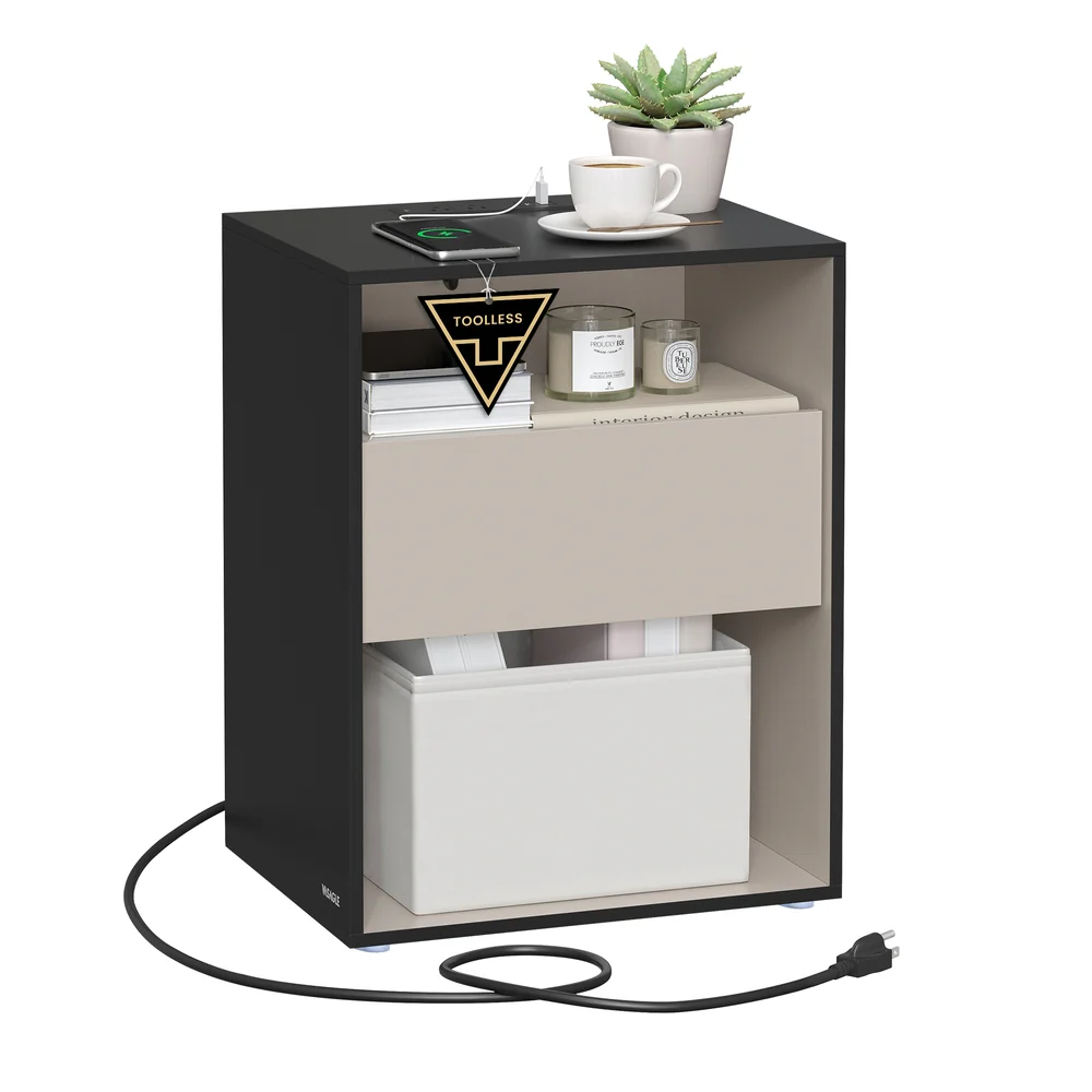 VASAGLE Superfast Toolless Assembly, Nightstand - Image 2