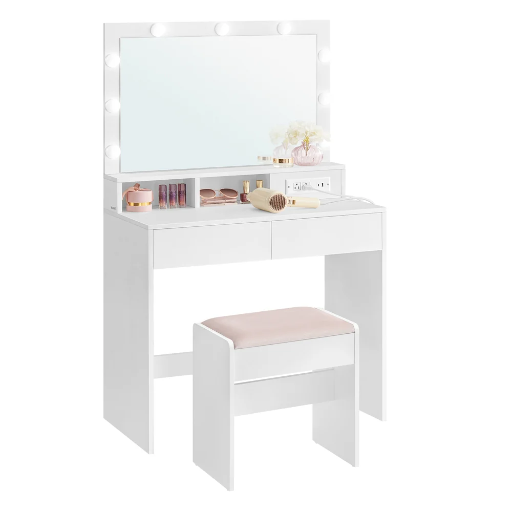 Kailyn Collection - Vanity Desk with Mirror and Lights - Image 4