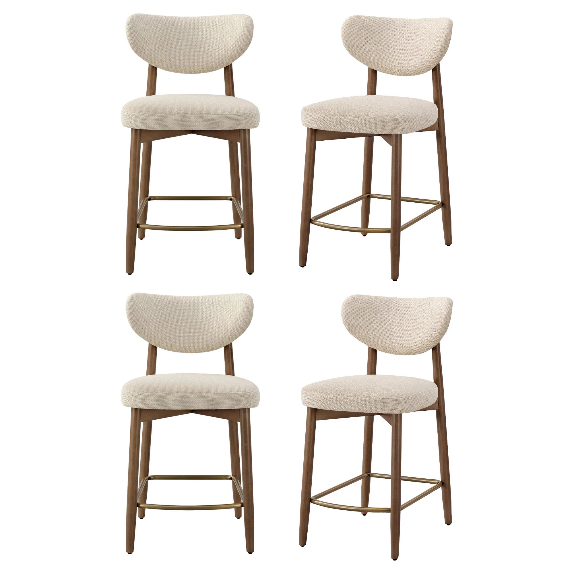 Upholstered wooden bar stool with back for kitchen island - Image 5