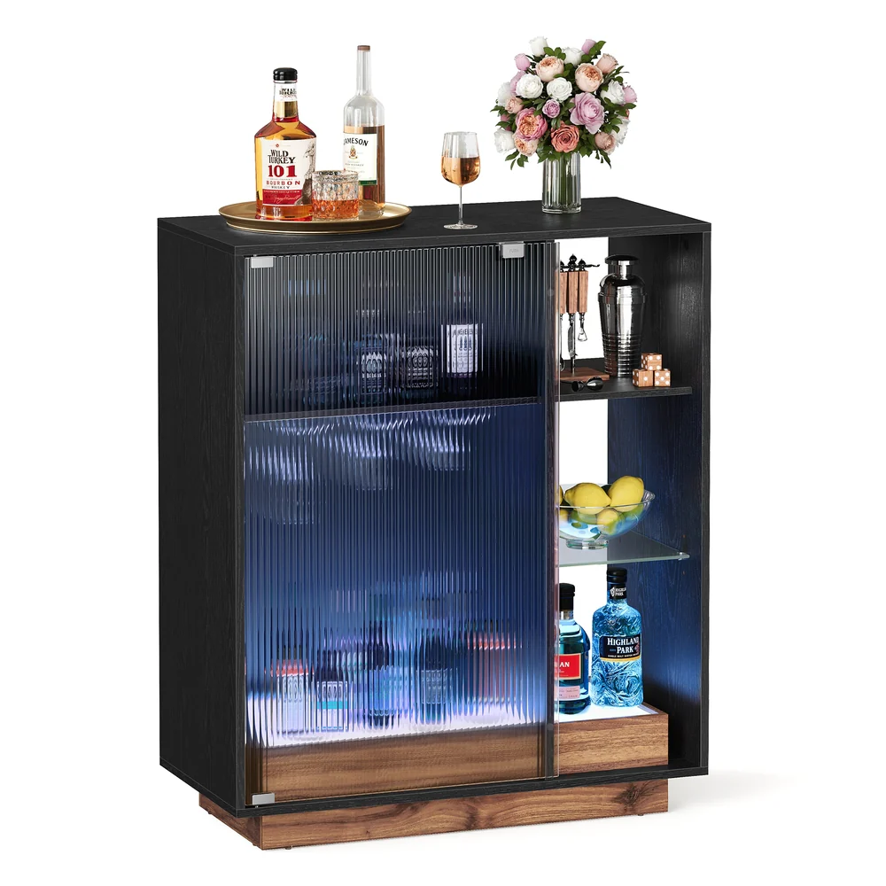 Wine Bar Cabinet with Lights